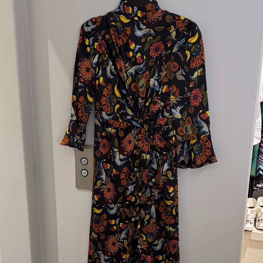 Cinq à Sept Black Floral Long Sleeve Dress